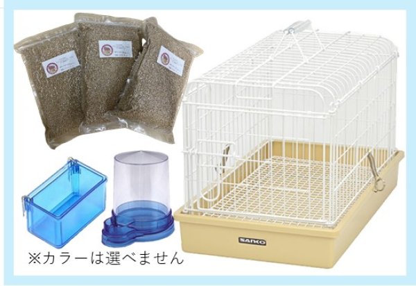 画像1: 送料無料　並ウズラのお掃除カンタン飼育セット　（1〜４羽用） (1)